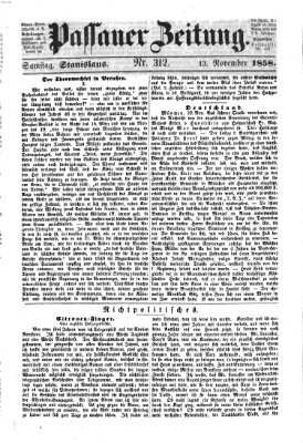 Passauer Zeitung Samstag 13. November 1858