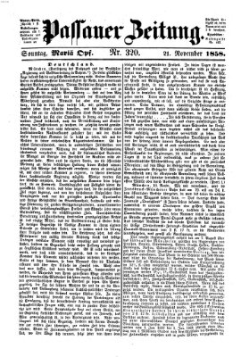 Passauer Zeitung Sonntag 21. November 1858