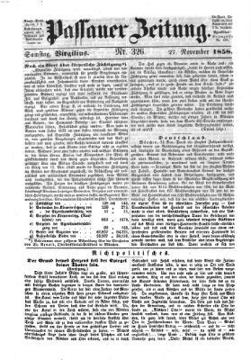 Passauer Zeitung Samstag 27. November 1858