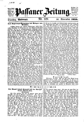 Passauer Zeitung Dienstag 30. November 1858