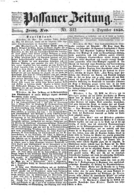 Passauer Zeitung Freitag 3. Dezember 1858