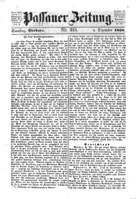 Passauer Zeitung Samstag 4. Dezember 1858