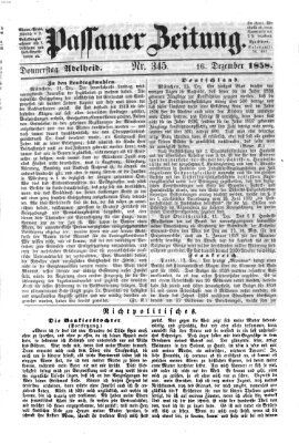 Passauer Zeitung Donnerstag 16. Dezember 1858