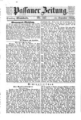 Passauer Zeitung Samstag 18. Dezember 1858