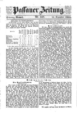 Passauer Zeitung Sonntag 19. Dezember 1858