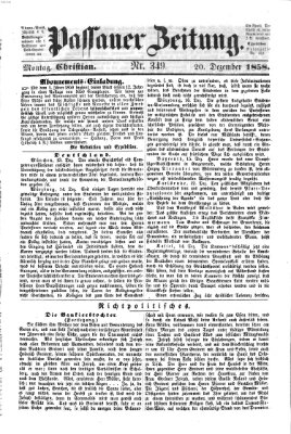 Passauer Zeitung Montag 20. Dezember 1858