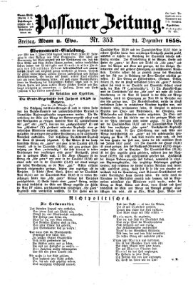 Passauer Zeitung Freitag 24. Dezember 1858