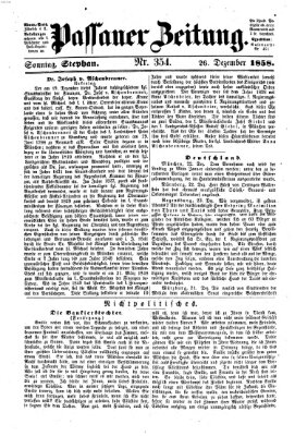 Passauer Zeitung Sonntag 26. Dezember 1858