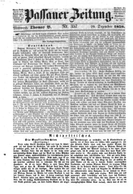 Passauer Zeitung Mittwoch 29. Dezember 1858