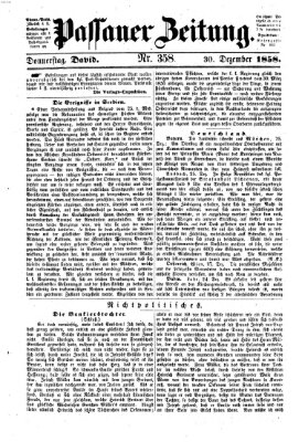 Passauer Zeitung Donnerstag 30. Dezember 1858