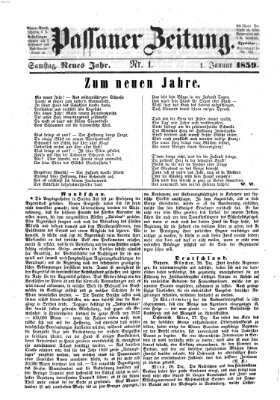 Passauer Zeitung Samstag 1. Januar 1859