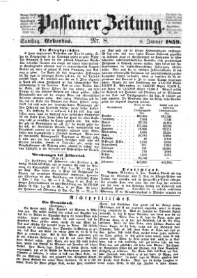 Passauer Zeitung Samstag 8. Januar 1859