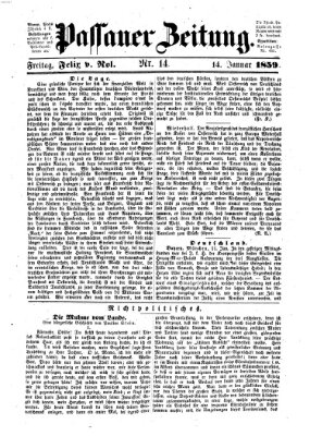 Passauer Zeitung Freitag 14. Januar 1859