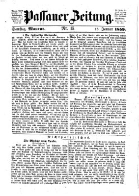 Passauer Zeitung Samstag 15. Januar 1859