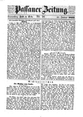 Passauer Zeitung Donnerstag 20. Januar 1859