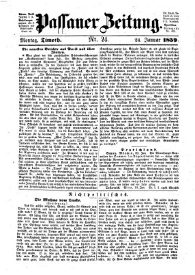 Passauer Zeitung Montag 24. Januar 1859