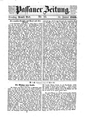 Passauer Zeitung Dienstag 25. Januar 1859