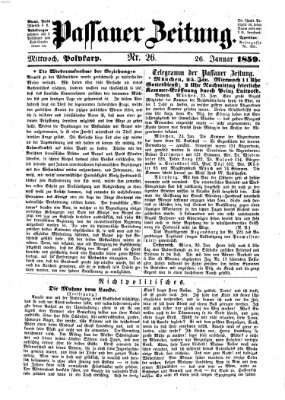 Passauer Zeitung Mittwoch 26. Januar 1859