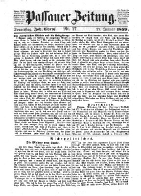 Passauer Zeitung Donnerstag 27. Januar 1859