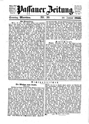 Passauer Zeitung Sonntag 30. Januar 1859