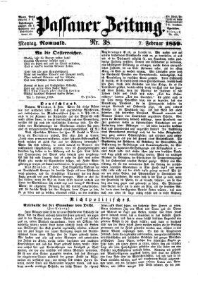 Passauer Zeitung Montag 7. Februar 1859