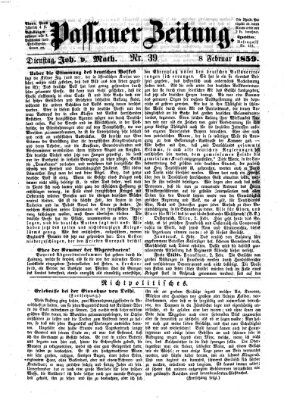 Passauer Zeitung Dienstag 8. Februar 1859