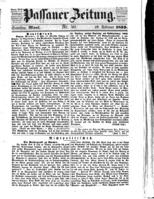 Passauer Zeitung Samstag 19. Februar 1859