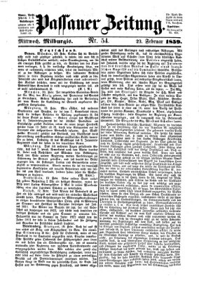 Passauer Zeitung Mittwoch 23. Februar 1859