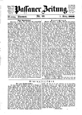 Passauer Zeitung Montag 7. März 1859