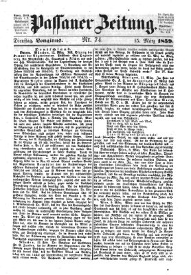 Passauer Zeitung Dienstag 15. März 1859