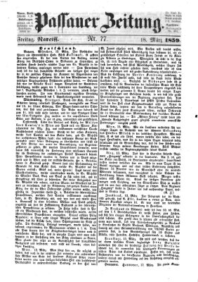 Passauer Zeitung Freitag 18. März 1859