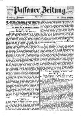 Passauer Zeitung Samstag 19. März 1859