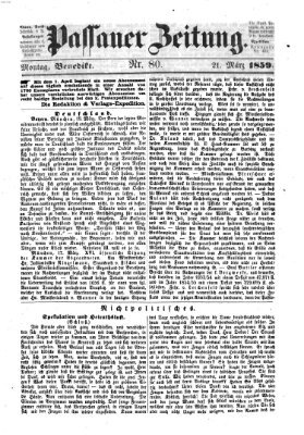 Passauer Zeitung Montag 21. März 1859