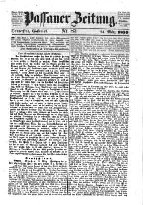 Passauer Zeitung Donnerstag 24. März 1859