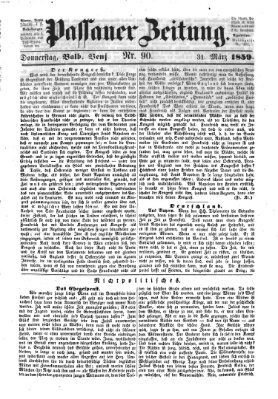 Passauer Zeitung Donnerstag 31. März 1859