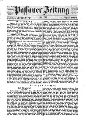 Passauer Zeitung Samstag 2. April 1859