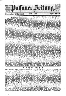 Passauer Zeitung Donnerstag 14. April 1859