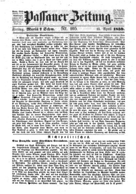 Passauer Zeitung Freitag 15. April 1859