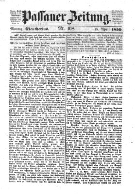 Passauer Zeitung Monday 18. April 1859