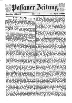 Passauer Zeitung Samstag 23. April 1859