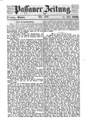 Passauer Zeitung Dienstag 10. Mai 1859