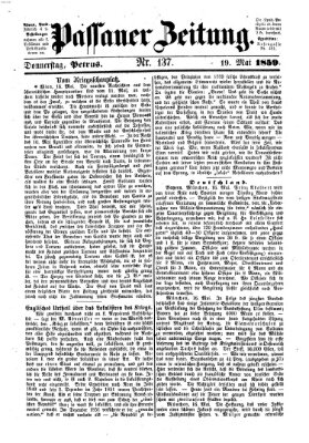 Passauer Zeitung Donnerstag 19. Mai 1859