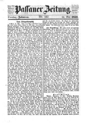 Passauer Zeitung Dienstag 24. Mai 1859