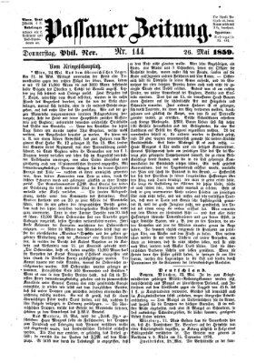 Passauer Zeitung Donnerstag 26. Mai 1859