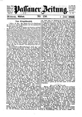 Passauer Zeitung Mittwoch 1. Juni 1859