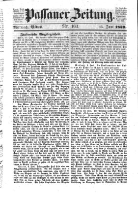 Passauer Zeitung Mittwoch 15. Juni 1859