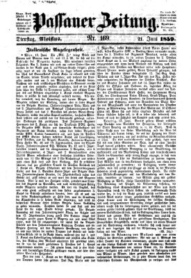 Passauer Zeitung Dienstag 21. Juni 1859