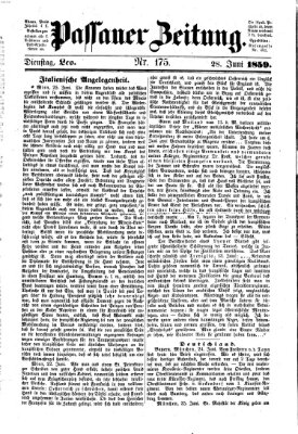 Passauer Zeitung Dienstag 28. Juni 1859