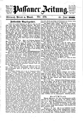 Passauer Zeitung Mittwoch 29. Juni 1859