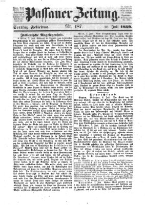 Passauer Zeitung Sonntag 10. Juli 1859